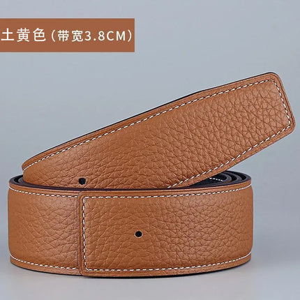 Guangzhou belt manufacturers spot wholesale headless layer cowhide smooth buckle leather pure cowhide pants belt does not take the lead