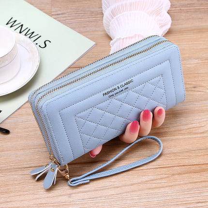 Cross-border Generation Wallet Women's New Long Style Women's Hand-held Casual Mobile Phone Bag Double Zipper Wallet Large Capacity Card Holder