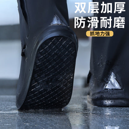 Rain Shoe Covers Waterproof Thickeneded Wear-Resistant Anti-Slip Men's Rain-Proof High-Top Shoe Covers Long-Tube Water Shoes Women's Rain Foot Covers Rain Boots
