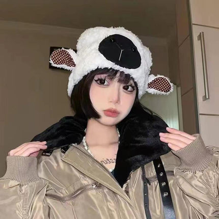 The Same Hat as Piyou, Green Shrek Cartoon, Funny and Cute Strawberry Hood, Knitted Woolen Hat for Winter