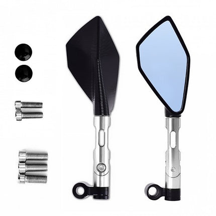 Universal motorcycle modified reflector electric vehicle aluminum alloy rearview mirror blue mirror