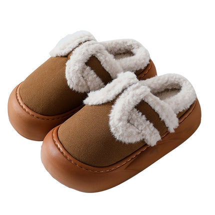 Furry Cotton Slippers for Women, Cartoon Style, Soft Sole, Suitable for Outdoor Wear, Warm, Non-Slip, Home Use, Velvet Material, Thick Sole for Winter