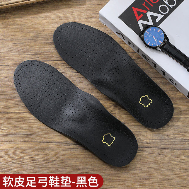 Correction Pad Pu Leather Flat Foot Men's and Women's Xo Type Arch Support Flat Bottom Orthopedic Insole Breathable Sweat-Absorbent and Deodorant