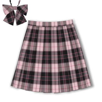 Original JK uniform [pink fog sea] autumn and winter black pink plaid skirt sweet cool hot girl student Japanese college style skirt