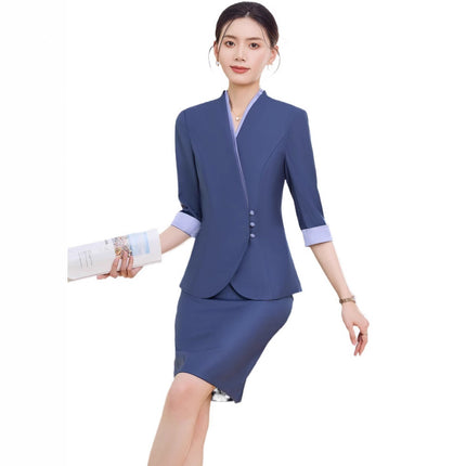 Professional Suit suit Female Spring and Autumn Senior Beauty Salon Beautician Work Clothes Medical Beauty Front Desk Reception Suit Jacket