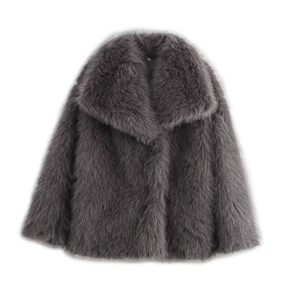 Foreign Trade 2026 Autumn and Winter European and American Fashion Versatile Casual Lapel Faux Fur Coat for Women X410970