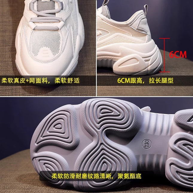 Dad Shoes Women's Shoes 2025 Summer New Thick-Soled Mesh Breathable Versatile Casual Popular White Shoes Sports Shoes