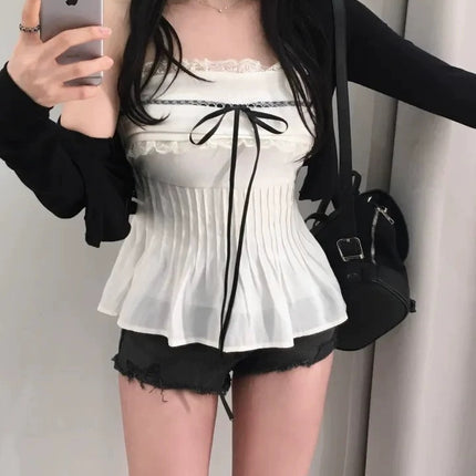 New Product from Dongdaemun, South Korea, Lace Tube Top, Slim Fit and Elegant Top with Pure Lust Bottoming Shirt