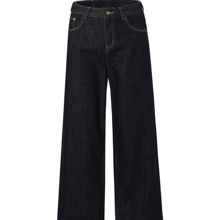 Lktm Men's American Retro Cleanfit Original Color Jeans for Men and Women, Loose Couple Straight-Leg Floor-Length Pants