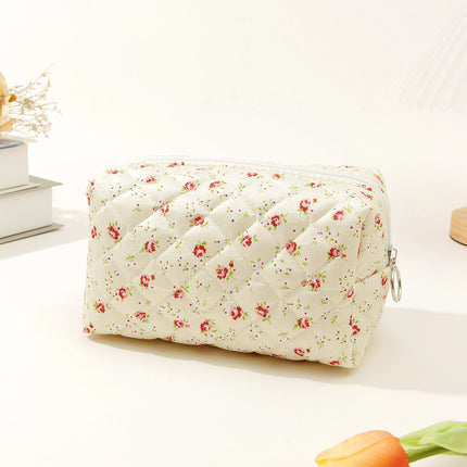 Berger luggage cotton travel flower cosmetic bag small floral storage portable quilted cotton ins luggage factory
