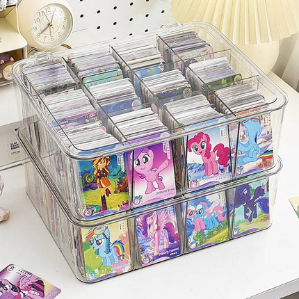 Pony Polly Card Box Large Capacity Children's Small Card Pack Star-chasing Transparent Ultraman Card Storage Box