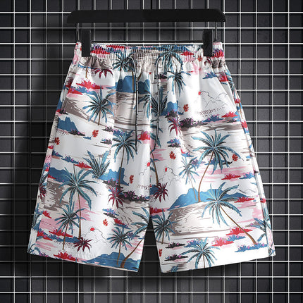 Men's Loose Beach Shorts Summer Trendy Large Size Casual Hawaiian Shorts for Business Trips