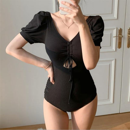 Factory supply hot spring swimsuit female Xiangfeng 2023 new trend slim conservative one-piece swimsuit bikini