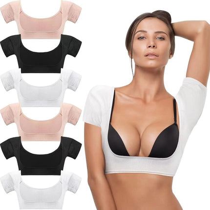 in stock cross-border underarm sweat pad vest mesh quick-drying short-sleeved breathable sweat-absorbent anti-sweat milk silk and mesh