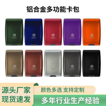 Rfid Aluminum Alloy Card Holder Multifunctional Aluminum Bank Card Holder Stylish Wallet Money Clip Bank Card Business Card Case Card Holder