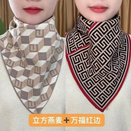 New Style Fashion 2024 Autumn and Winter Neck Protection Neck Korean Style Cold-proof All-match Neck Set Warm Temperament Triangle Scarf