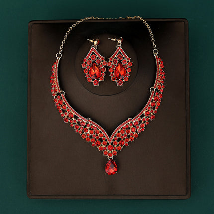 Korean Bride Necklace Earrings Two-piece Decorations Wedding Yarn Wedding Jewelry Wedding Accessories Dance Studio