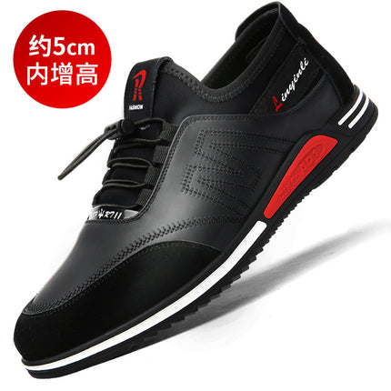 Men's Sports and Leisure Leather Shoes, Korean Style Youth Trendy Shoes, Soft Sole Heightening Men's Shoes, Four-Season Leather Shoes, Drop Shipping