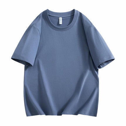 Round Neck Solona Polyester-Cotton Short-Sleeve T-Shirt with Logo Printed, Group Advertising Shirt, Workwear, Factory Wholesale, Cross-Border, Simple Style