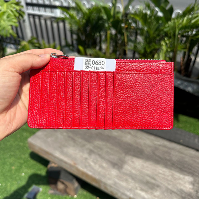Women's Genuine Leather Fashion Long Zipper Mobile Phone Wallet High-grade Cowhide Men's Large Capacity Card Bag Two-in-One in stock