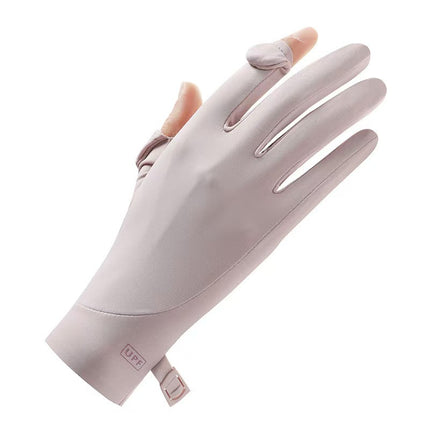 Summer Sun Protection Gloves, Ice Silk Anti-Uv Outdoor Cycling and Driving Breathable Anti-Slip Flip-Top Touch Screen Sun Protection Gloves