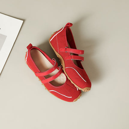 2026 New Niche Ballet-Style German Training Shoes with Double Straps, Sporty Mary Jane Women's Flat Shoes