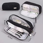 Double-open pencil case [black]
