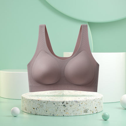 Summer Thin Large-Breasted Special Wire-Free Latex Bra Top-Up Jelly Anti-Sagging Vest-Style Seamless Intimates for Women