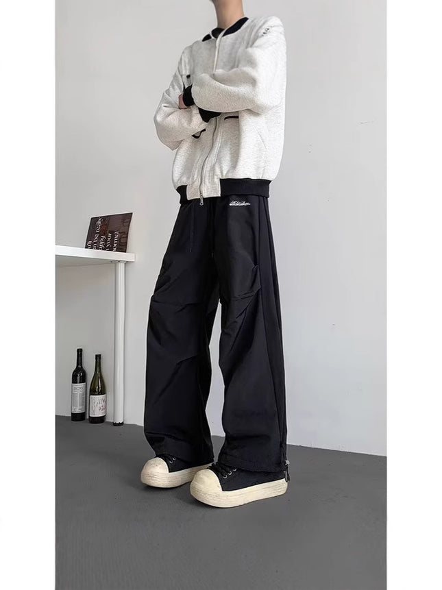2025 New Loose Casual Pants for Men Korean Style Trendy Versatile Pants Summer Drapey Wide-Leg Floor-Length Trousers