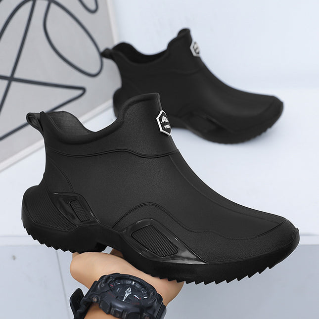 New Rain Boots Short-Tube Men's Adult Waterproof Shoes Women's Rain Boots Non-Slip Wear-Resistant Rubber Shoes Kitchen Fashion Fishing Water Boots