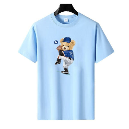 Pure Cotton Short-sleeved T-shirt Men's Loose Round Neck Summer Thin Top Clothes Loose Casual plus size Fatty Base Shirt
