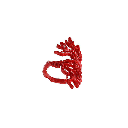 Summer Beach Coral-Shaped Ring and Bracelet Combination Set for Women, European and American Hip-Hop Bracelets, Exaggerated Cross-Border Supply