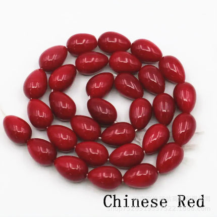 Europe and the United States in stock wholesale 9x 13mm water drop glass beads paint beads do not peel loose beads DIY jewelry accessories
