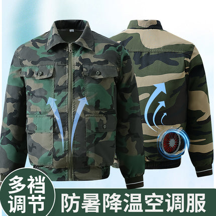 Summer New Outdoor Cooling Air-Conditioning Clothing Construction Site Welding Construction Camouflage Labor Protection Overalls