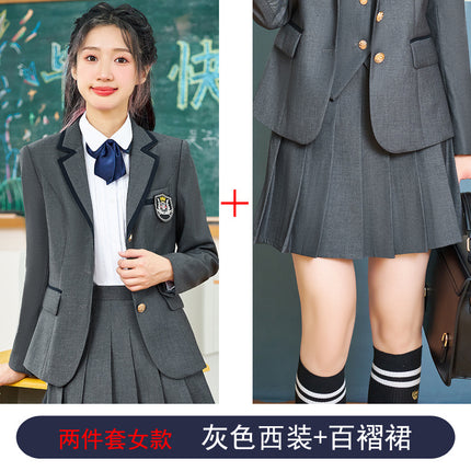 English Style Kindergarten Garden Clothing Spring and Autumn School Uniform Billiards Room Attendant Workwear Suit suit Pleated Skirt JK Uniform