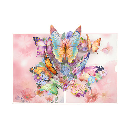 New Mother's Day Stereo Greeting Card Creative Butterfly Paper Carving Teachers' Day Thanksgiving Card Cross-border Blessing Stereo Greeting Card
