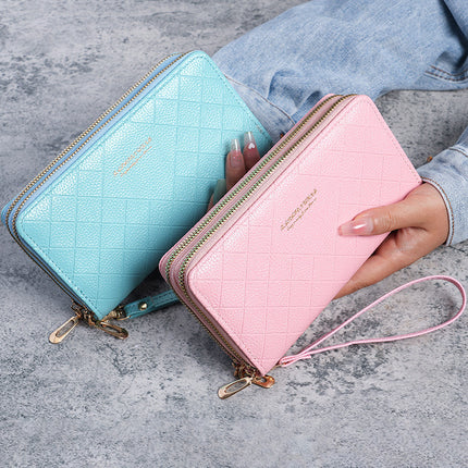 2025 New Large Capacity Wallet Women's Long Student Clutch Bag Double Zipper Korean Women's Key Phone Bag
