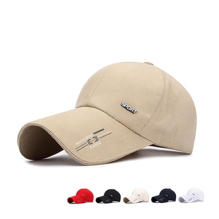 Spring and summer new outdoor fishing extended brim baseball cap men's and women's leisure sun hat cotton canvas cap