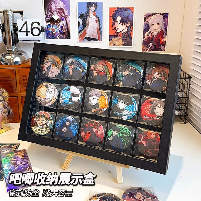 Badge Storage Box Dust-Proof Covered Brooch Box Medal Large-Capacity Display Box Medal Bar Collection Display Box