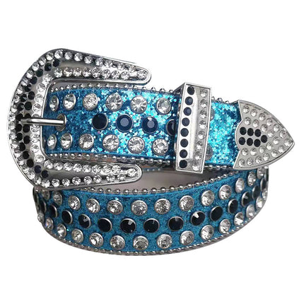 Women's Belt with Rhinestone Inlay Decoration, Versatile for Jeans, Bbsimon Belt Manufacturer Wholesale, Personalized and Trendy