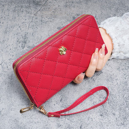 New European and American Light Luxury Fresh Small Fragrance Women's Wrist Wallet Card Holder Multi-Card Slot Women's Cross-Border Mobile Phone Bag