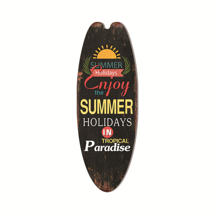 Cross-Border Surfboard Pendant Beach Leisure Wall Decoration Wooden Brand Hawaiian Party Supplies Scene Layout