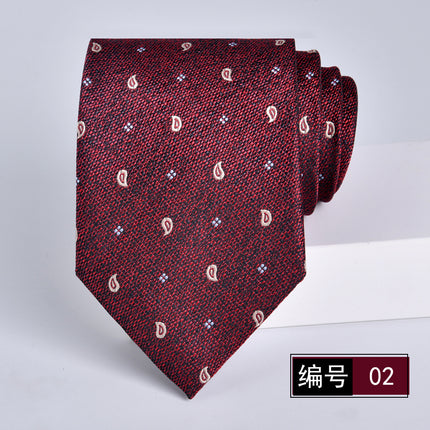 Tie men's formal wear business wine red bridegroom wedding jacquard hand fight 8cm administrative professional New in stock