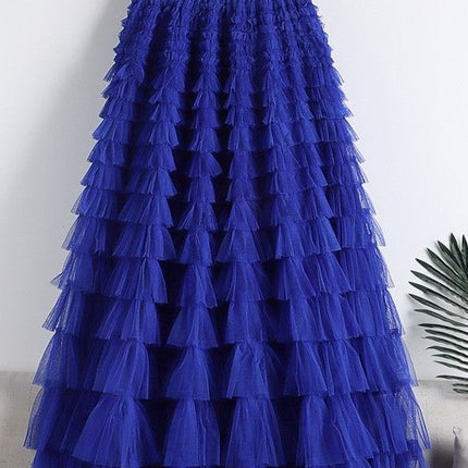 Cross-Border Mesh Patchwork Cake Skirt 2026 Summer New Style Mid-Length Skirt A-Line Long Skirt Puffy Tulle Skirt
