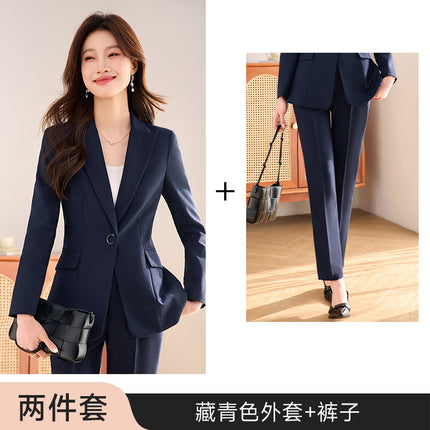 Suit suit Women's Spring and Autumn Business Dress Front Desk Reception Work Clothes Suit Interview Suit Sales Department Property Tooling