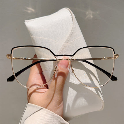 Factory direct plain look thin retro Harajuku anti-blue glasses European and American style trend large frame high-grade flat mirror