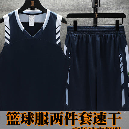 American Basketball Uniform Suit Narrow Shoulder Training Vest Printed Picture Men's Sportswear Wholesale Youth Game Team Uniform