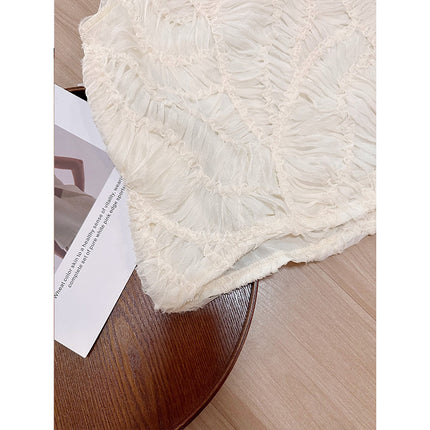 Qianyu 2025 Summer New Korean apricot Heavy Industry Stitching Vest Sleeveless Loose A Shirt Top Women