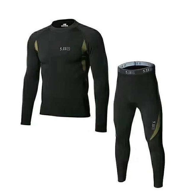 Men's Thermal Underwear Quick-Dry Winter Round Neck Anti-Static Comfortable Thickened Cold-Proof Top and Bottom Set