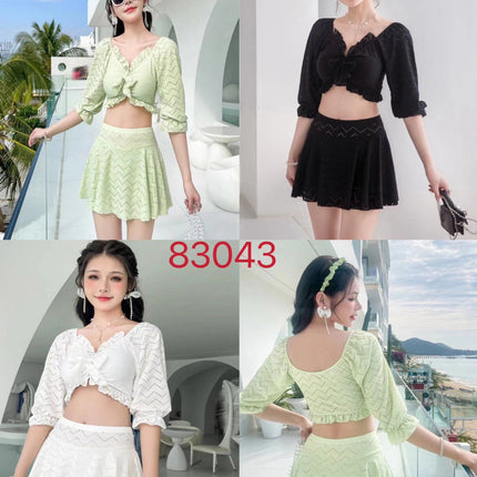 New Swimsuit Women's Split Skirt Boxers Sexy Small Chest Gather Slimming Hot Spring Beach Fresh Swimsuit